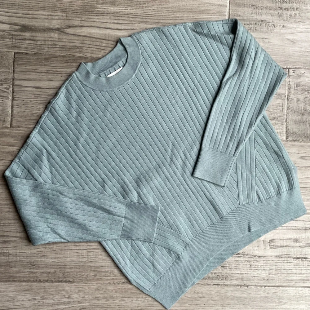 NWT Abercrombie & Fitch Soft Collection Sweater Ribbed Stretchy Long Sleeve SZ L - Picture 6 of 15
